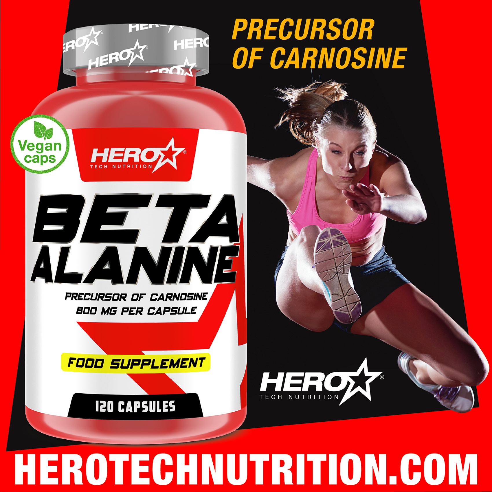 BETA-ALANINE BETA ALANINE HERO TECH NUTRITION CARNOSINE CAPSULES herotechnutrition
